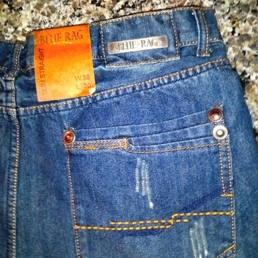 NWT. Blue Rag Antique Washed Straight Leg jeans - Picture 4 of 9